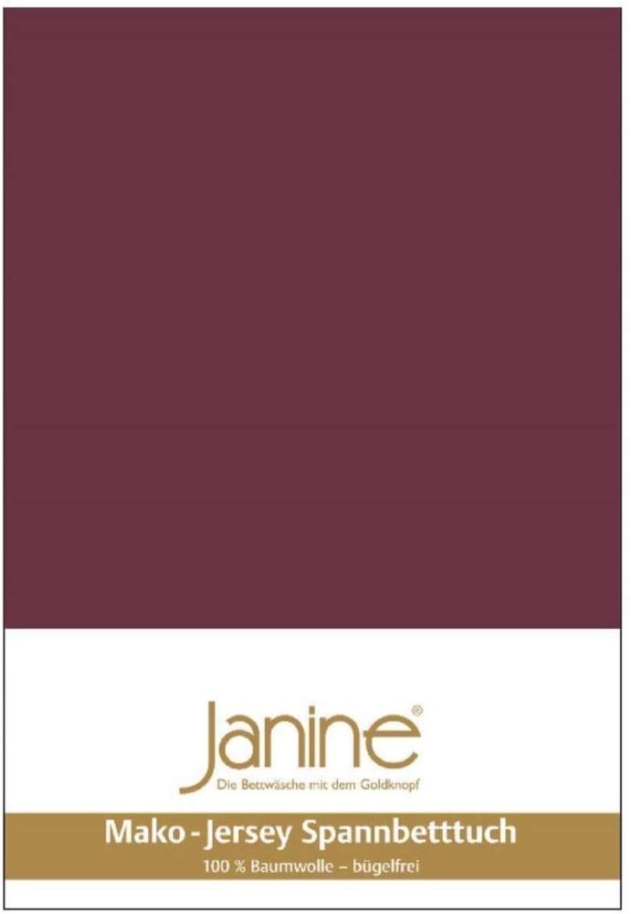 Janine Mako Jersey Spannbetttuch Bettlaken 180 - 200 x 200 cm OVP 5007 41 burgund Bild 1