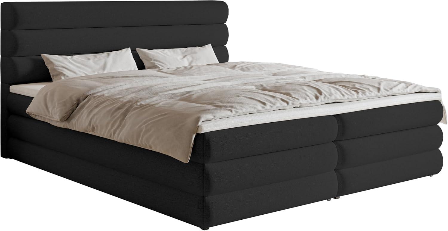 Selsey ALEGRE - Boxspringbett mit Bettkasten, Schwarz, 180x200 cm Bild 1