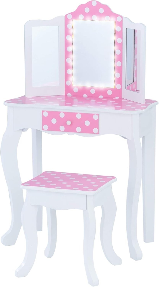 Fantasy Fields Kinder Schminktisch mit Spiegel und Hocker Mit Lichtern Rosa TD-11670FL Bild 1