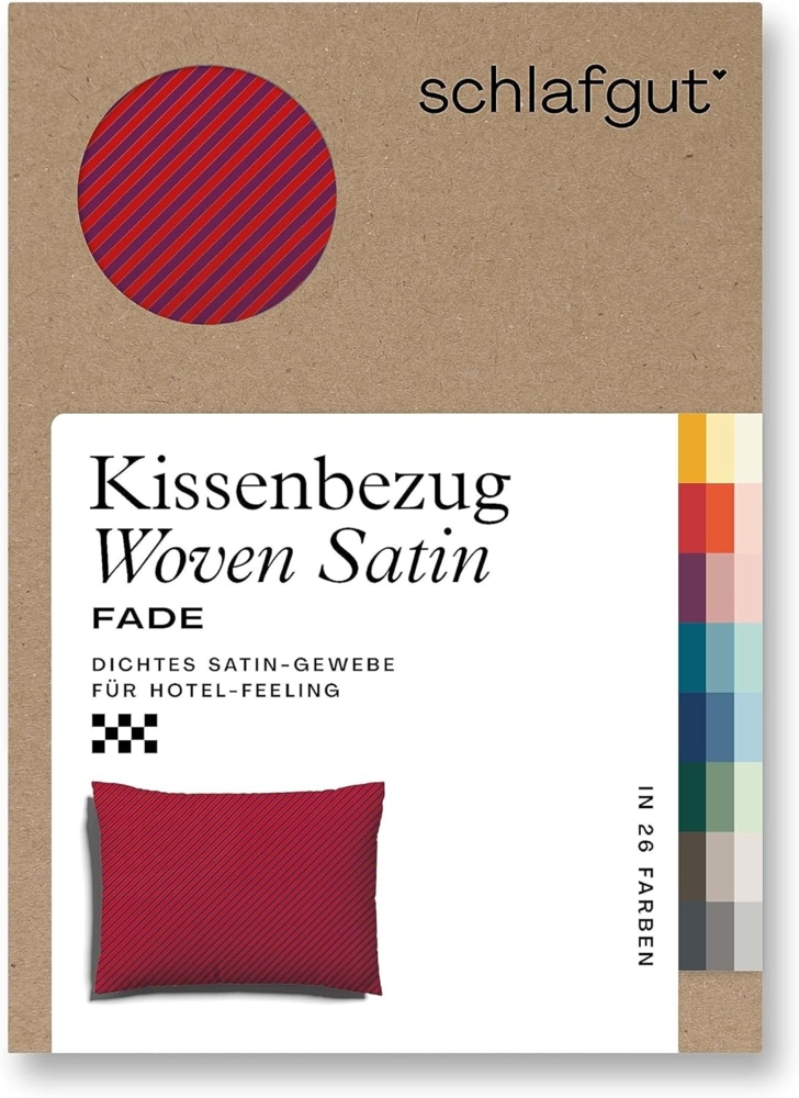 Schlafgut Woven Fade Bettwäsche|Kissenbezug einzeln 70x90 cm| red-deep-purple-deep Bild 1