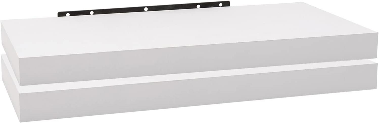 WOLTU 2X Wandregal Wandboard Bücherregal Regale für Deko Wandablagen aus MDF Holz, 2er Set Hängeregal Weiss, 70x23x3,8cm RG9369ws-2 Bild 1