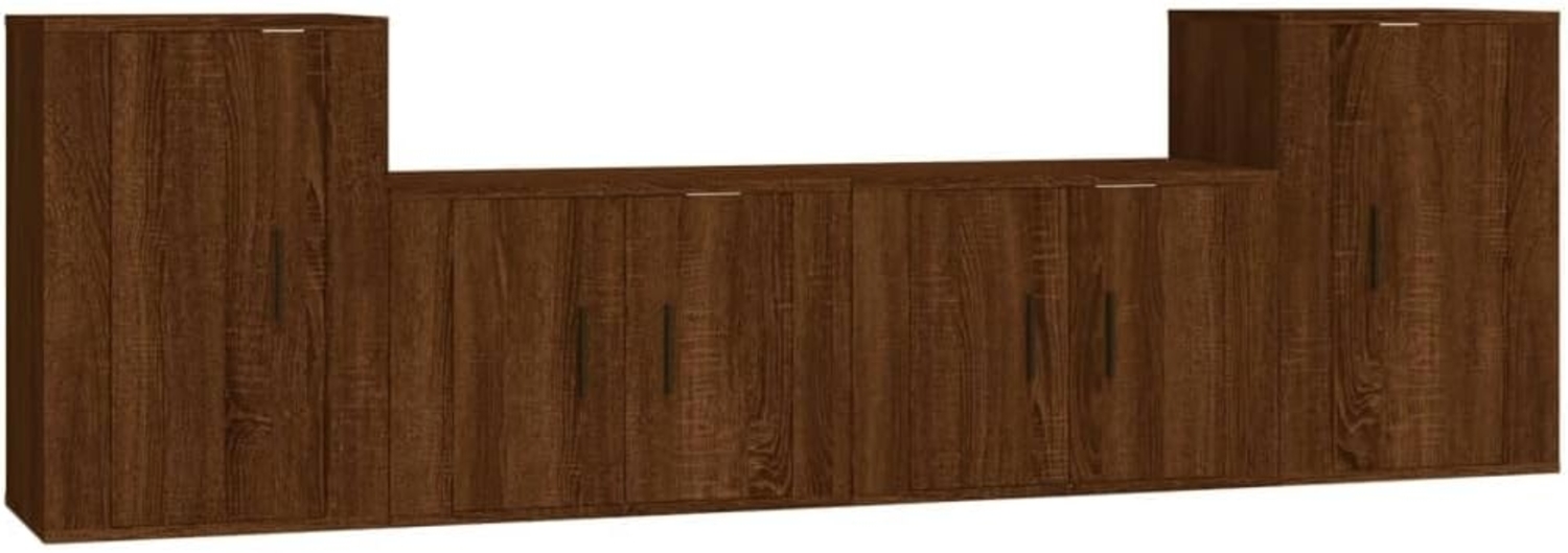 vidaXL 4-tlg. TV-Schrank-Set Braun Eichen-Optik Holzwerkstoff 3188549 Bild 1