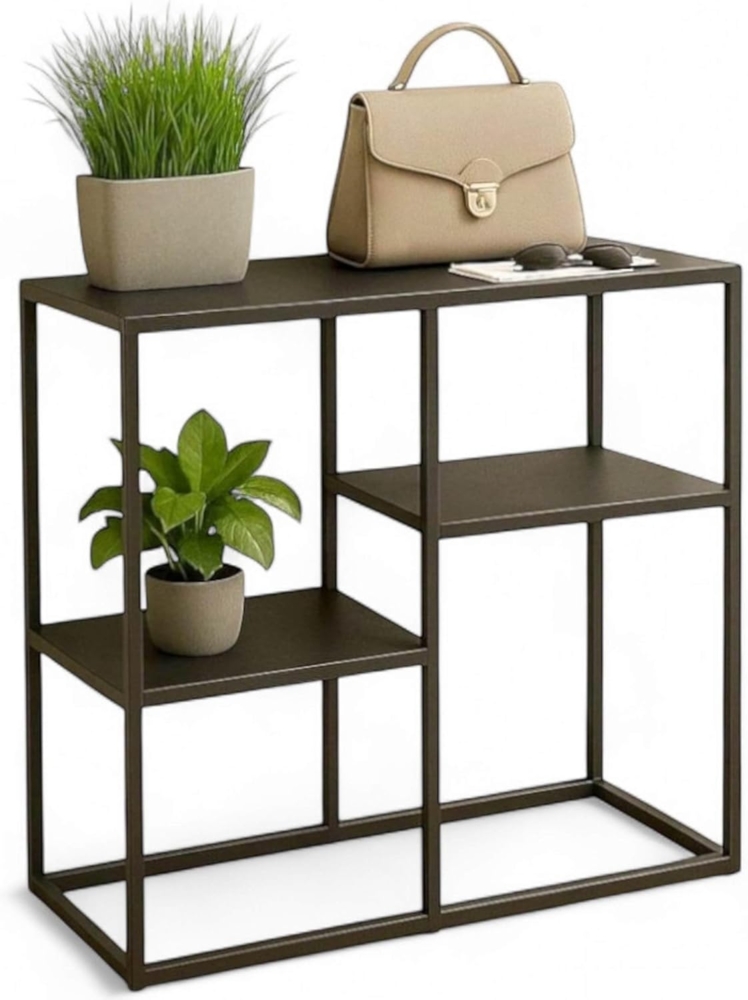 DanDiBo Konsolentisch Schmal Metall Modern 80x80x26 cm Sideboard Beistelltisch 96634 Ablagetisch Flurtisch Sofatisch Bild 1