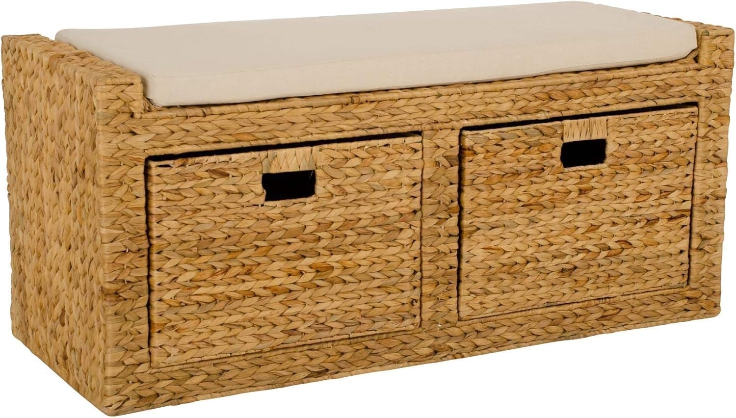 VIVANNO Truhenbank Wasserhyazinthe LORANTE Rechteckig - Natur Geflochten (1-St), 100x40x45 cm Bild 1