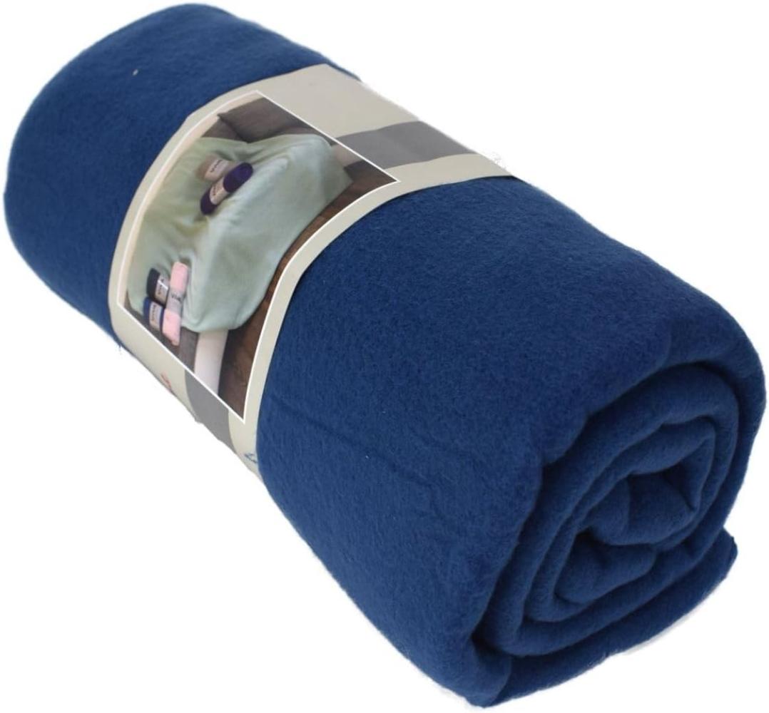 Fleecedecke Polarfleece versch. Unifarben 130x170cm Wohndecke Schlafdecke Decke blau Bild 1