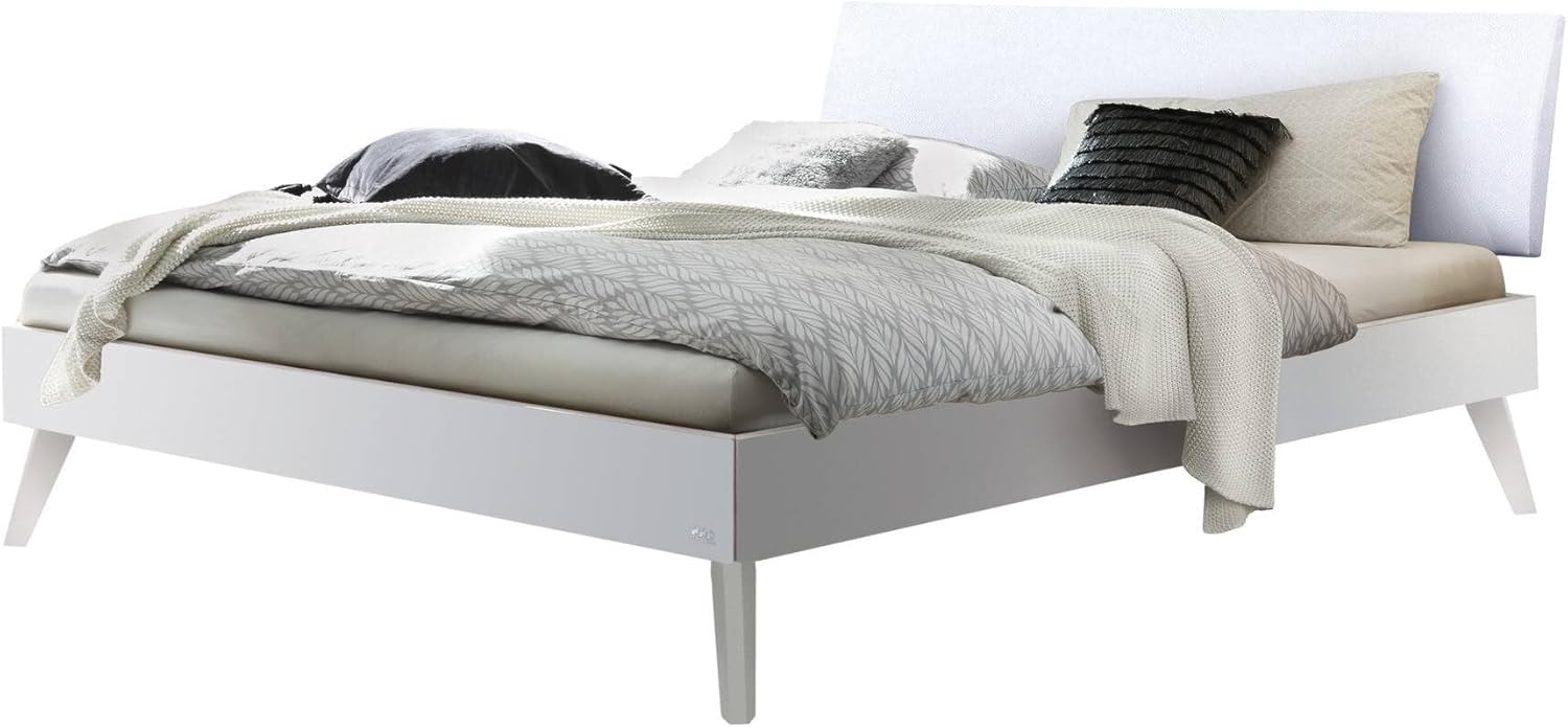 Hasena Trento Pesaro Massivholzbett 100x200 Buche weiss deckend, lackiert 20 Bild 1