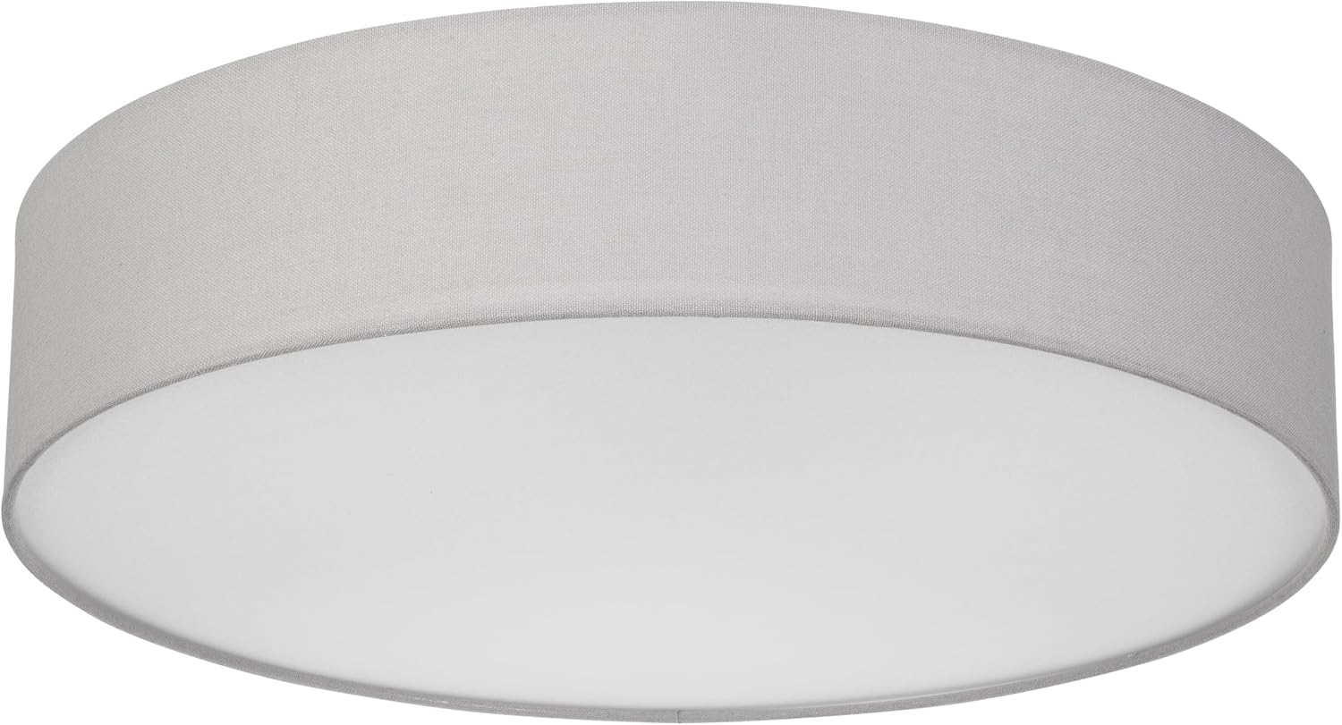 REV Deckenleuchte - Deckenlampe Wohnzimmer, Schlafzimmer & Küche rund 50cm mit Stoff-Lampenschirm im Vintage-Look, grau Bild 1