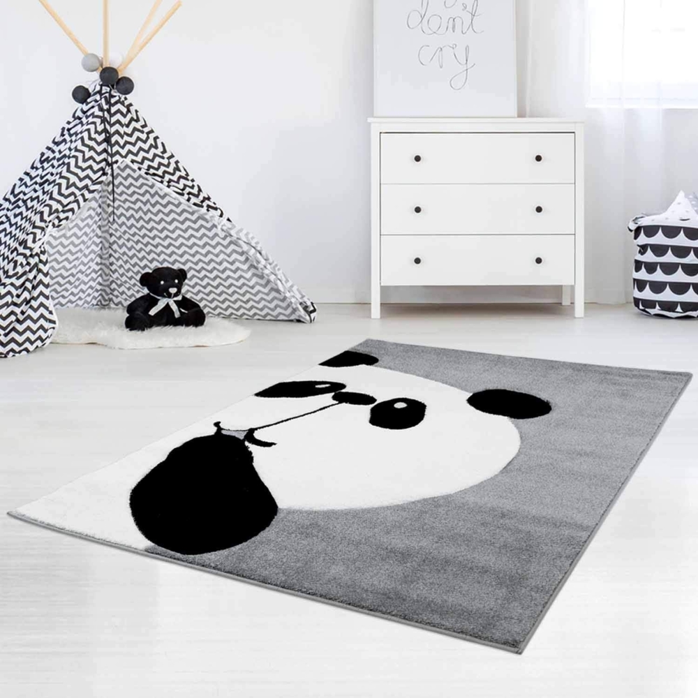 Carpet City Kinderteppich Bueno Kids 1389, rechteckig, Höhe: 13 mm, Spielteppich, Panda-Bär, 3D-Effekt, Weicher Flor, Pflegeleicht Bild 1