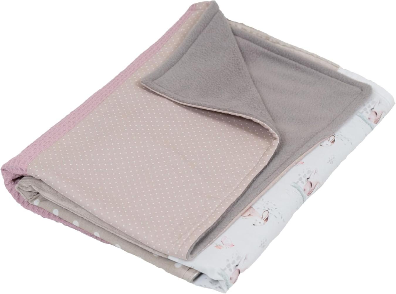 ULLENBOOM ® Babydecke 70x100 cm, Märchenwald (Made in EU) - Aus Baumwolle & flauschigem Fleece (OEKO-TEX Standard), Baby Decke Neugeborenen, ideal als Kinderwagendecke oder Kuscheldecke Bild 1