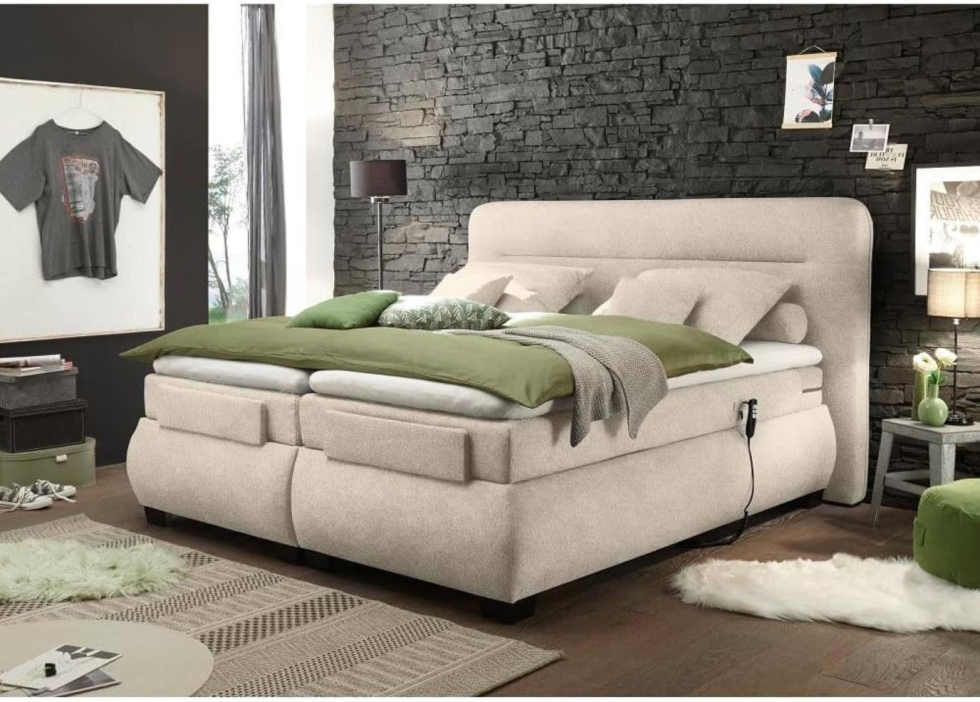 Boxspringbett 180x200 cm elektrisch verstellbar EDIRNE-09 in Uran 06 sand Bild 1