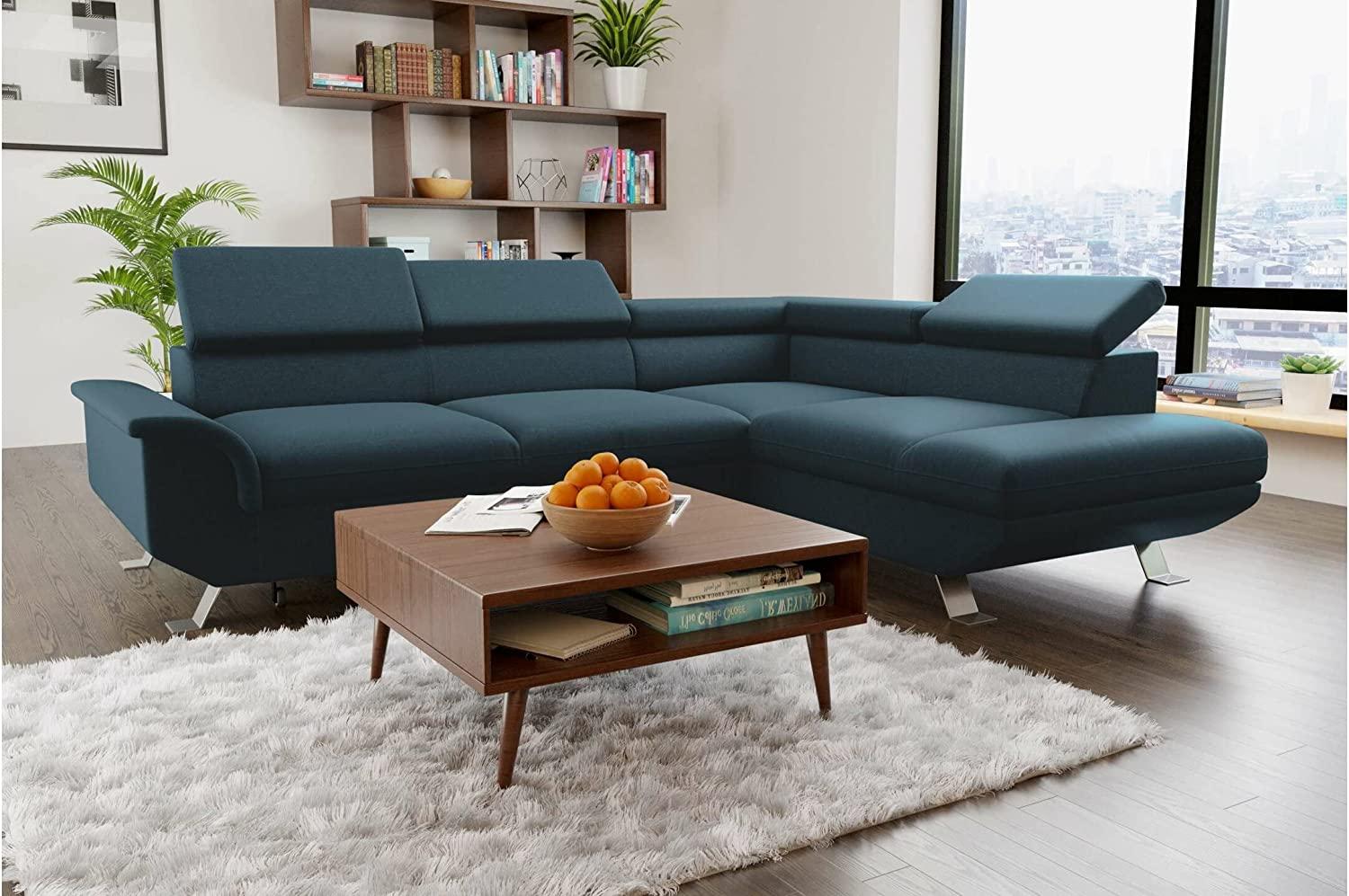 Stylefy Charlotta Ecksofa Strukturstoff INARI Türkis Rechts Bild 1