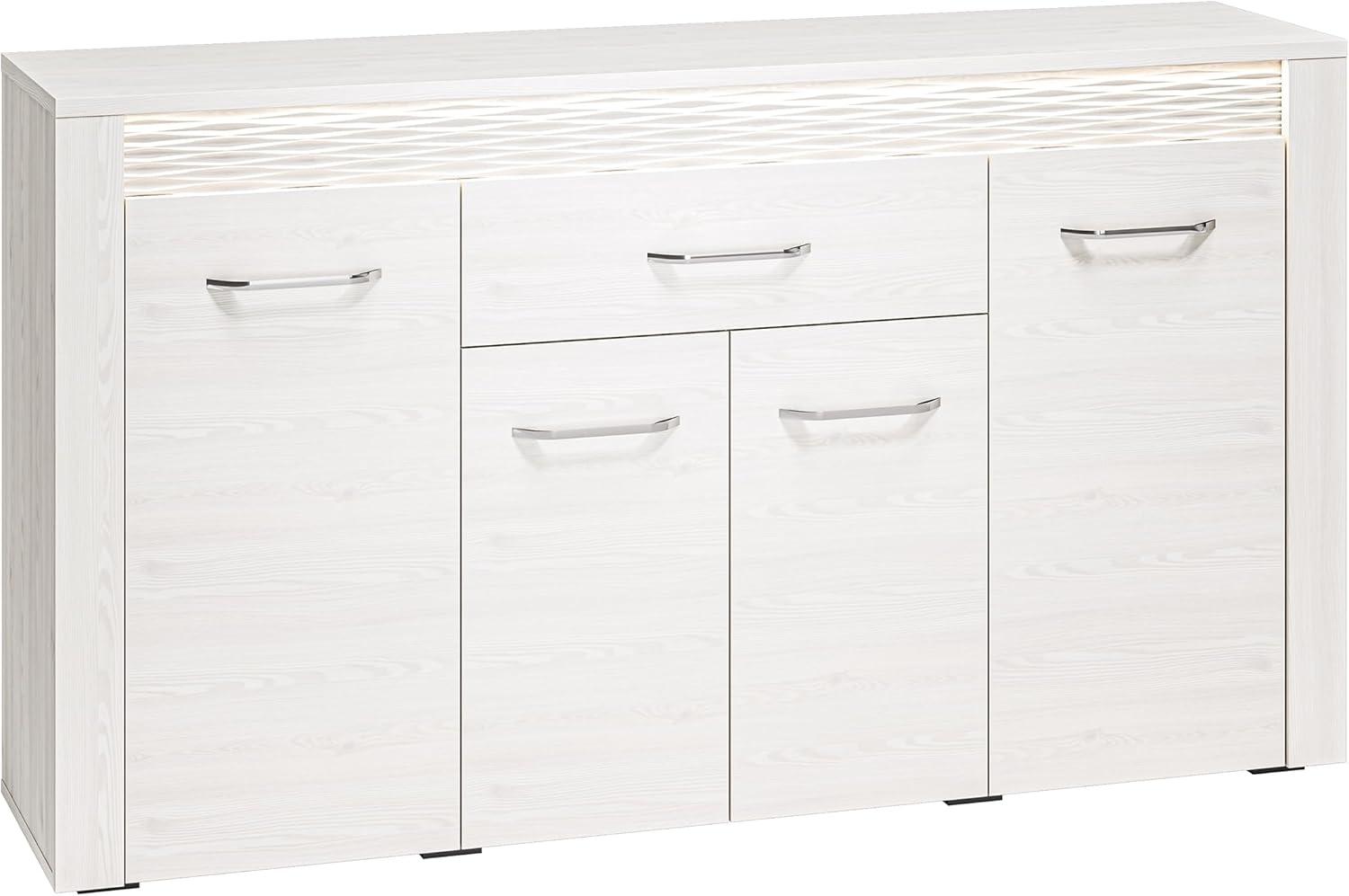 Kommode "Clermont" Sideboard 165cm Pinie weiß MDF Bild 1