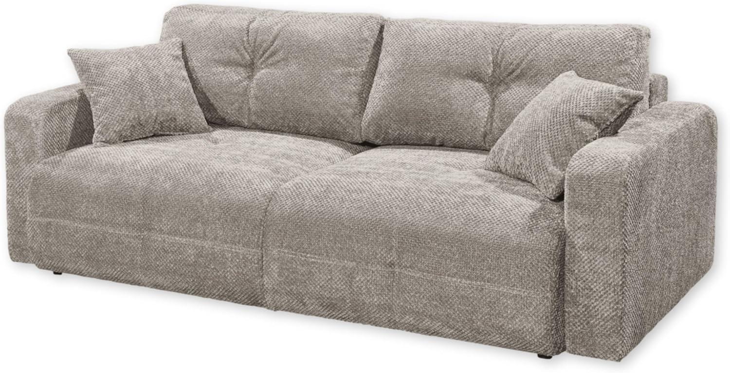 BULLET Bequemes Schlafsofa mit Bettkasten, Stoffbezug Taupe - Klappbares Sofa mit Schlaffunktion - 235 x 88 x 120 cm (B/H/T) Bild 1