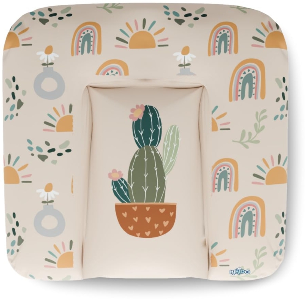Kikido Wickelauflage 75x70 cm - Kaktus - Baby Wickelauflagen Wasserfest, Abwaschbar und Pflegeleicht - Wickelunterlage Weich Tragbare, Leicht zu Reinigen - OEKO-TEX - Universal-Wickelauflage 75x70 Bild 1