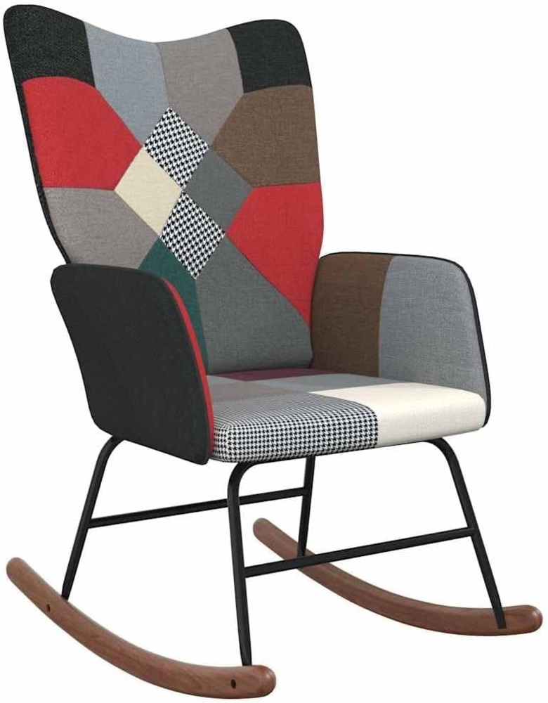 vidaXL Schaukelsessel mit Hocker Patchwork Stoff 328203 Bild 1