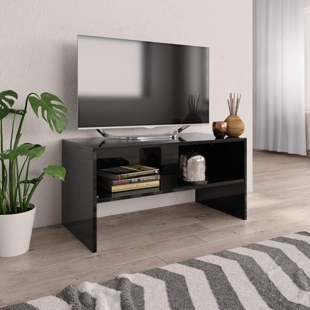 vidaXL TV-Schrank Hochglanz-Schwarz 80 x 40 x 40 cm Spanplatte Bild 1
