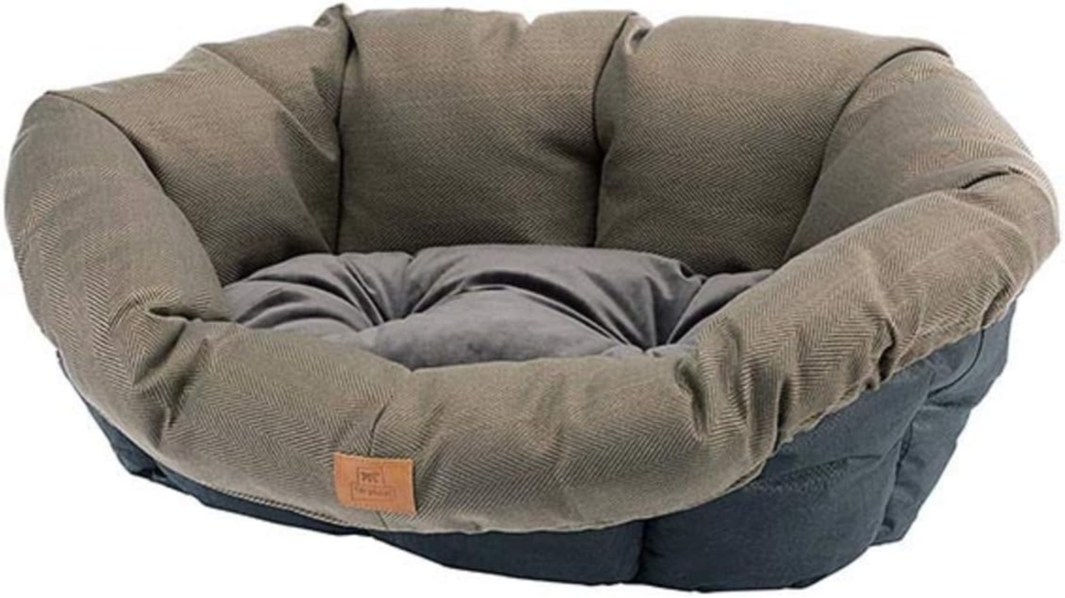 Ferplast Hundekissen, Hundebett und Katzenbett SOFA 'CUSHION 4 Kissen für Haustiere, gepolsterter Bezug, weiche waschbare Baumwollpolsterung, verstellbar mit Gummizug, 64x48 x h 25 cm braun Bild 1