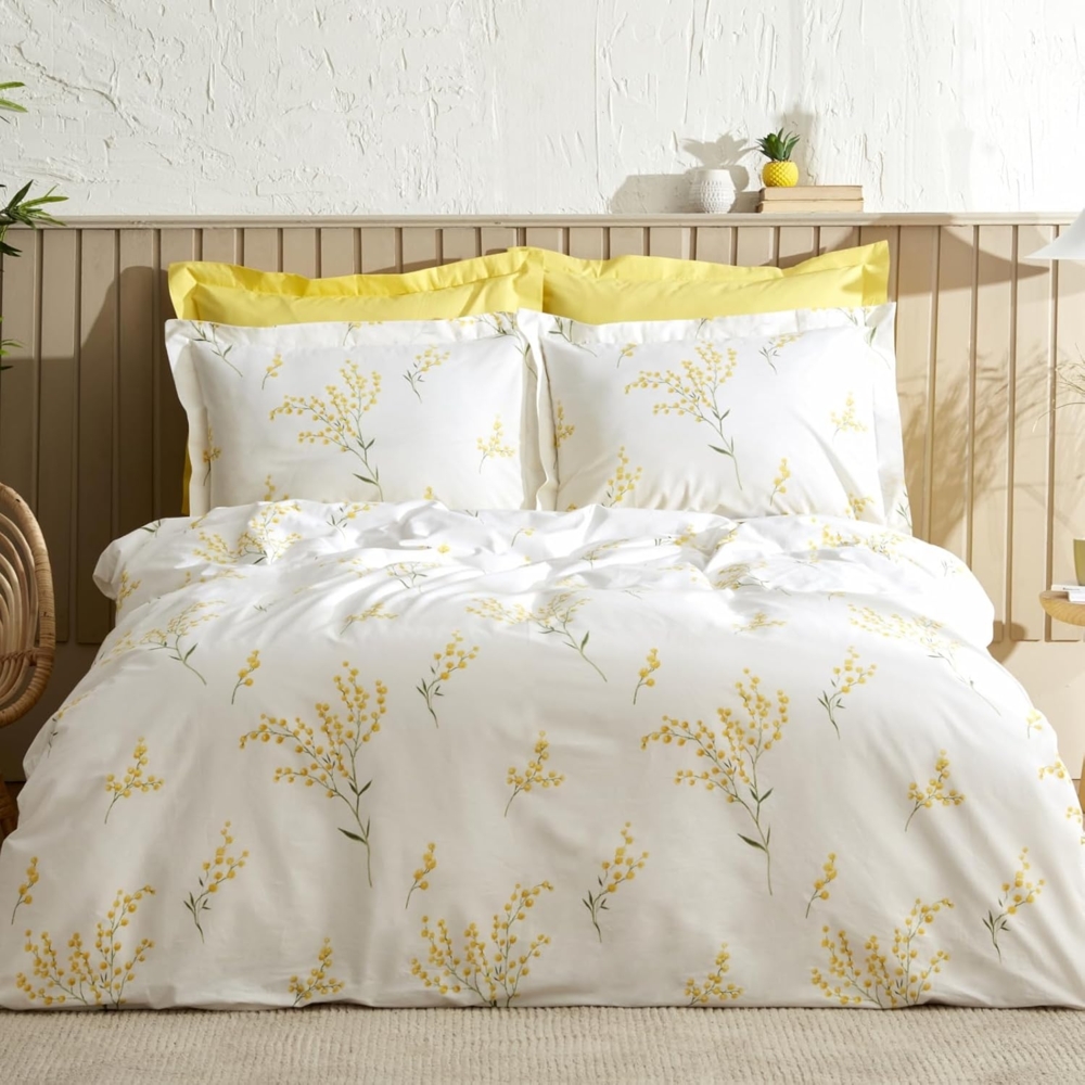 Karaca Bettwäsche Karaca Home Loretta Doppel Bettbezug Set Gelb 100% Baumwolle Bild 1