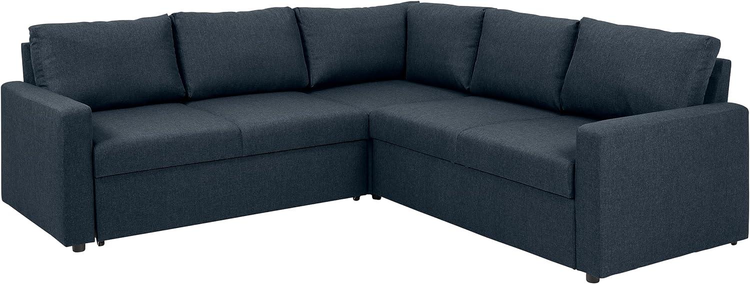 AC Design Furniture Richard Ecksofa mit Schlaffunktion und Stauraum in Dunkelblau, L-Sofa für 4 Personen mit Ausziehbettfunktion, B: 228 x H: 85 x T: 228 cm Bild 1