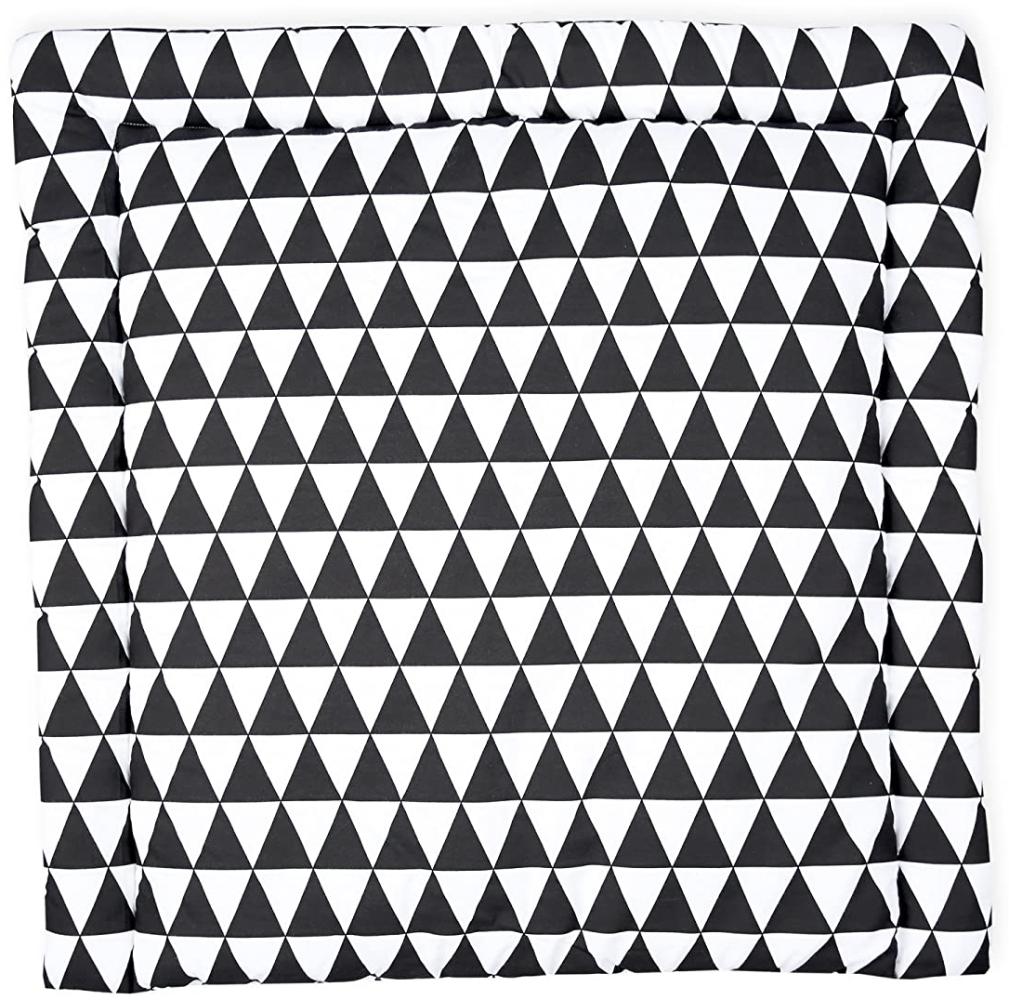 KraftKids Wickelauflage in schwarze Dreiecke, Wickelunterlage 85x75 cm (BxT), Wickelkissen Bild 1
