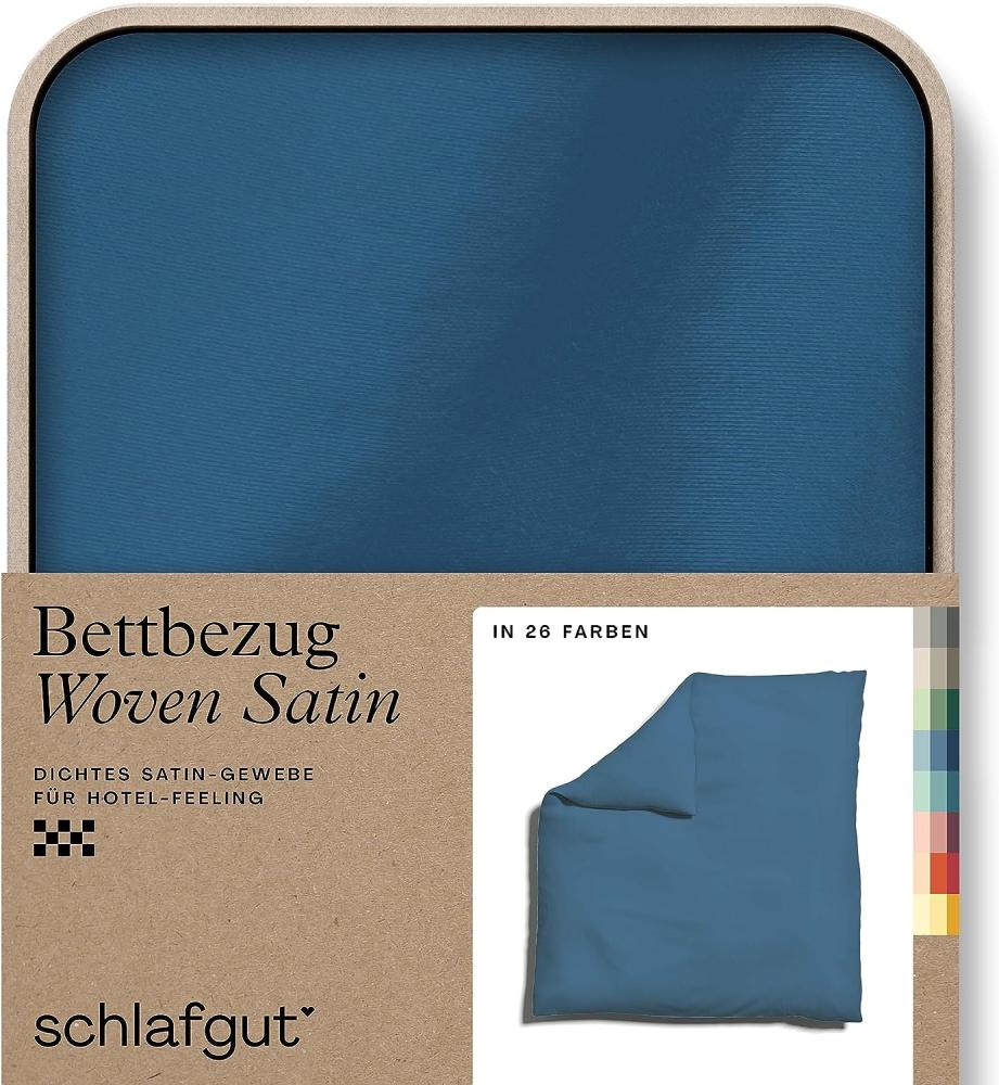 Schlafgut Woven Satin Bettwäsche | Bettbezug einzeln 200x200 cm | blue-mid Bild 1