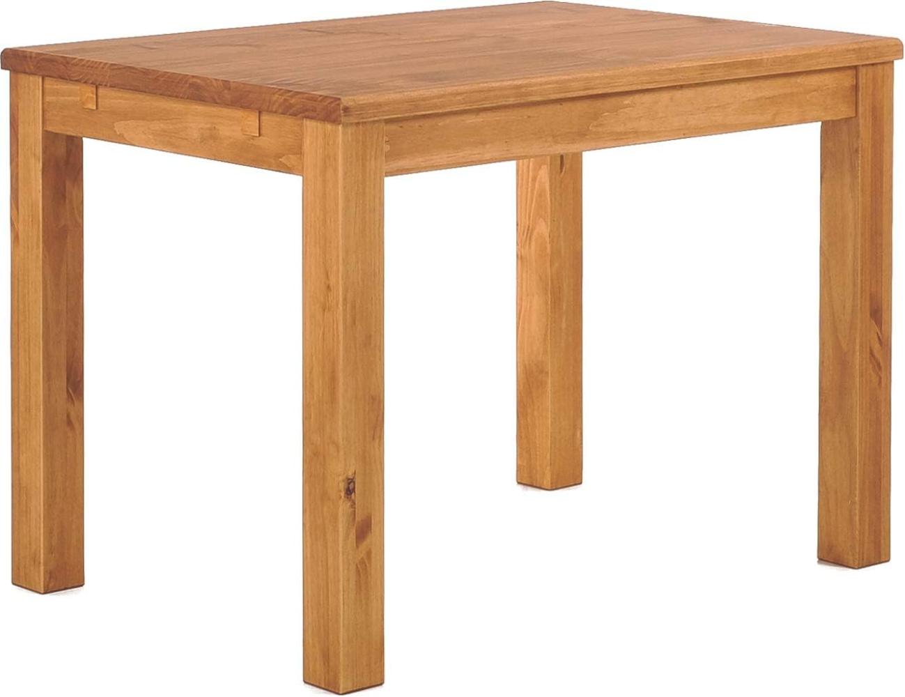 Esstisch Rio Classico 100x73 cm Honig Holz Pinie Massivholz Esszimmertisch Echtholz ausziehbar vorgerichtet für Ansteckplatten Brasilmöbel Bild 1