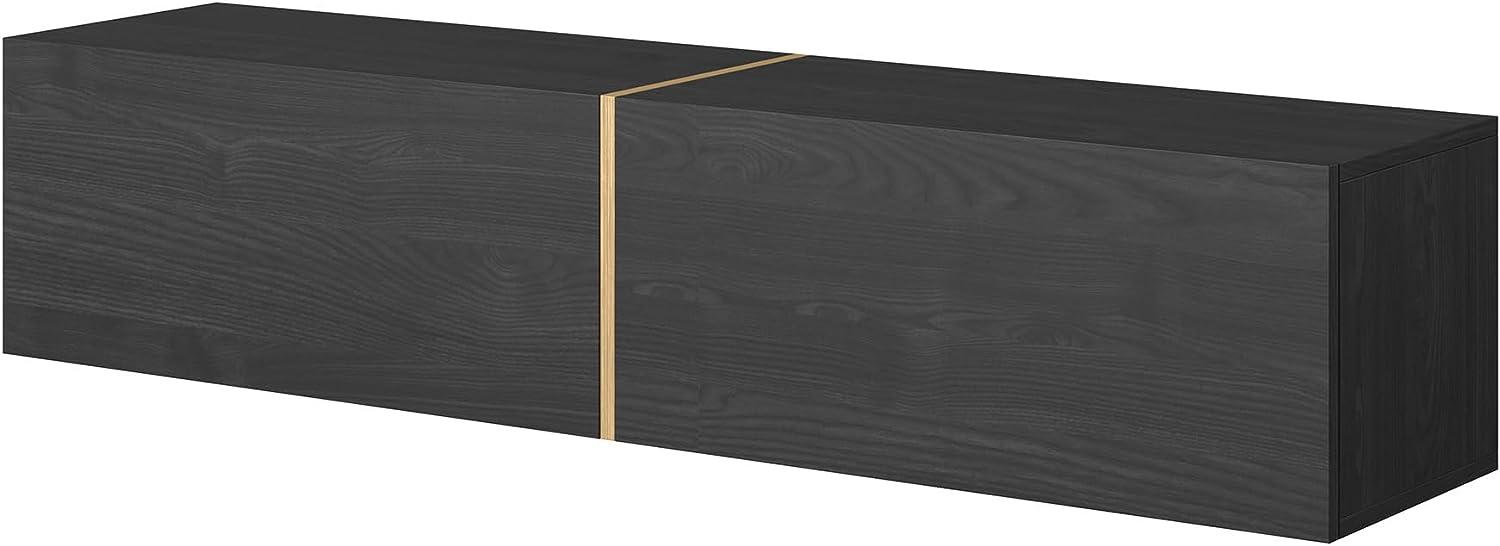 Selsey BISIRA TV-Element, Melamine, Schwarze Esche, Gold, 140 cm Bild 1