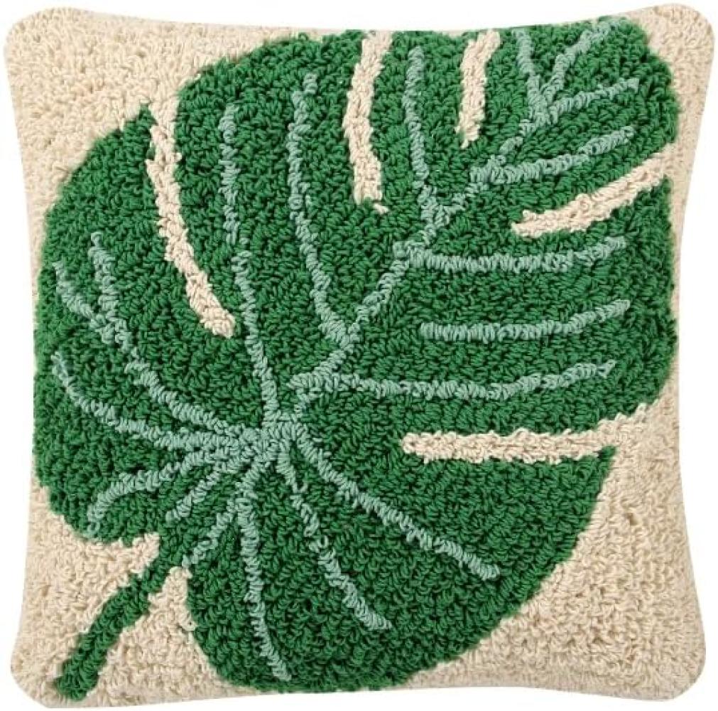 Lorena Canals Monstera Kissen, Baumwolle, Polyester, Grün, 38 x 38 x 30 cm Bild 1