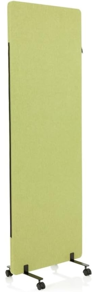 hjh OFFICE Mobile Akustik Trennwand einzeln 177x60 cm FLEXMIUT Stoff Grün Raumteiler Mittelpanel mit Rollen & Gleiter 891005 Bild 1