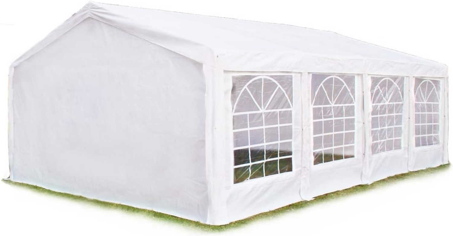 Toolport Partyzelt Pavillon, PE Plane 450 N weiß, 5x8 m Bild 1