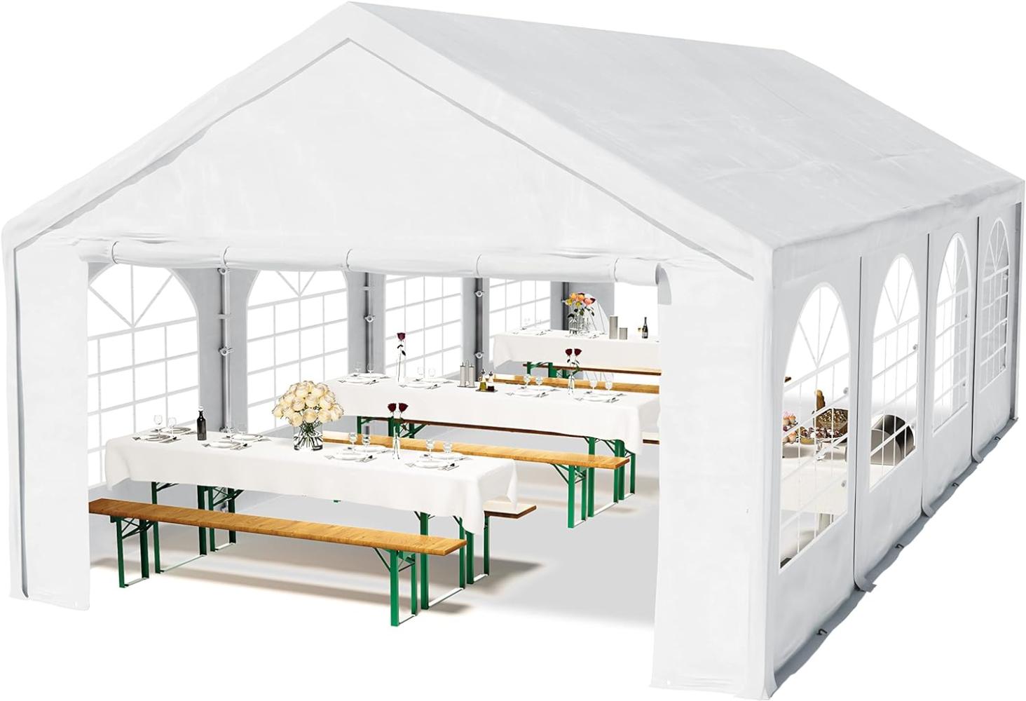 Hochwertiges Partyzelt 5x8 m Pavillon Zelt PE Plane 450 N Gartenzelt Festzelt Wasserdicht weiß Bild 1