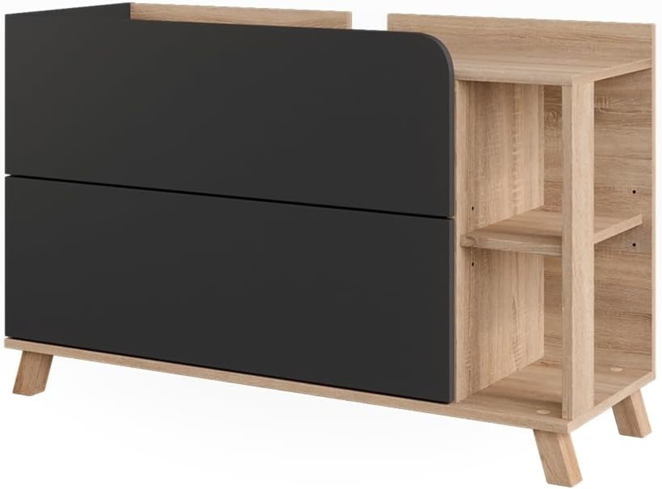 Waschbeckenunterschrank Karen Sonoma/Anthrazit 100 x 65 cm mit 2 Schubladen Vicco Bild 1