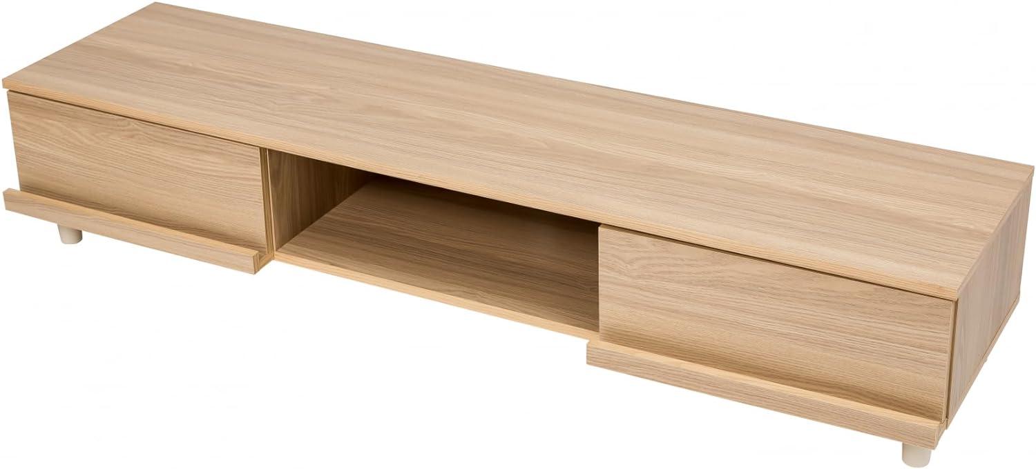 Iris Ohyama, TV-Schrank/TV-StänderSchrank/Holz-TV-Ständer/TV-Ständer/StandTV, Verstellbare Füße, geeignete Größe des Fernsehgeräts bis zu 52 Zoll, Wohnzimmer - TV Cabinet - BAB-150A - Hellbraun Bild 1