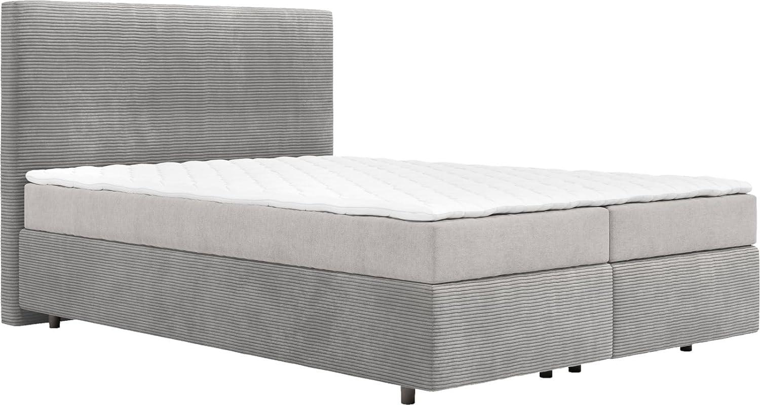 Boxspringbett Dream-Well mit Matratze und Topper Silbergrau 140x200 Bild 1