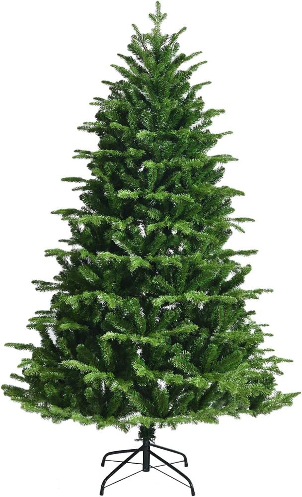 COSTWAY 180cm Künstlicher Weihnachtsbaum mit 1808 PE & PVC Zweigen, Christbaum mit Klappsystem und Metallst?nder, Tannenbaum Kunstbaum Weihnachten grün Bild 1