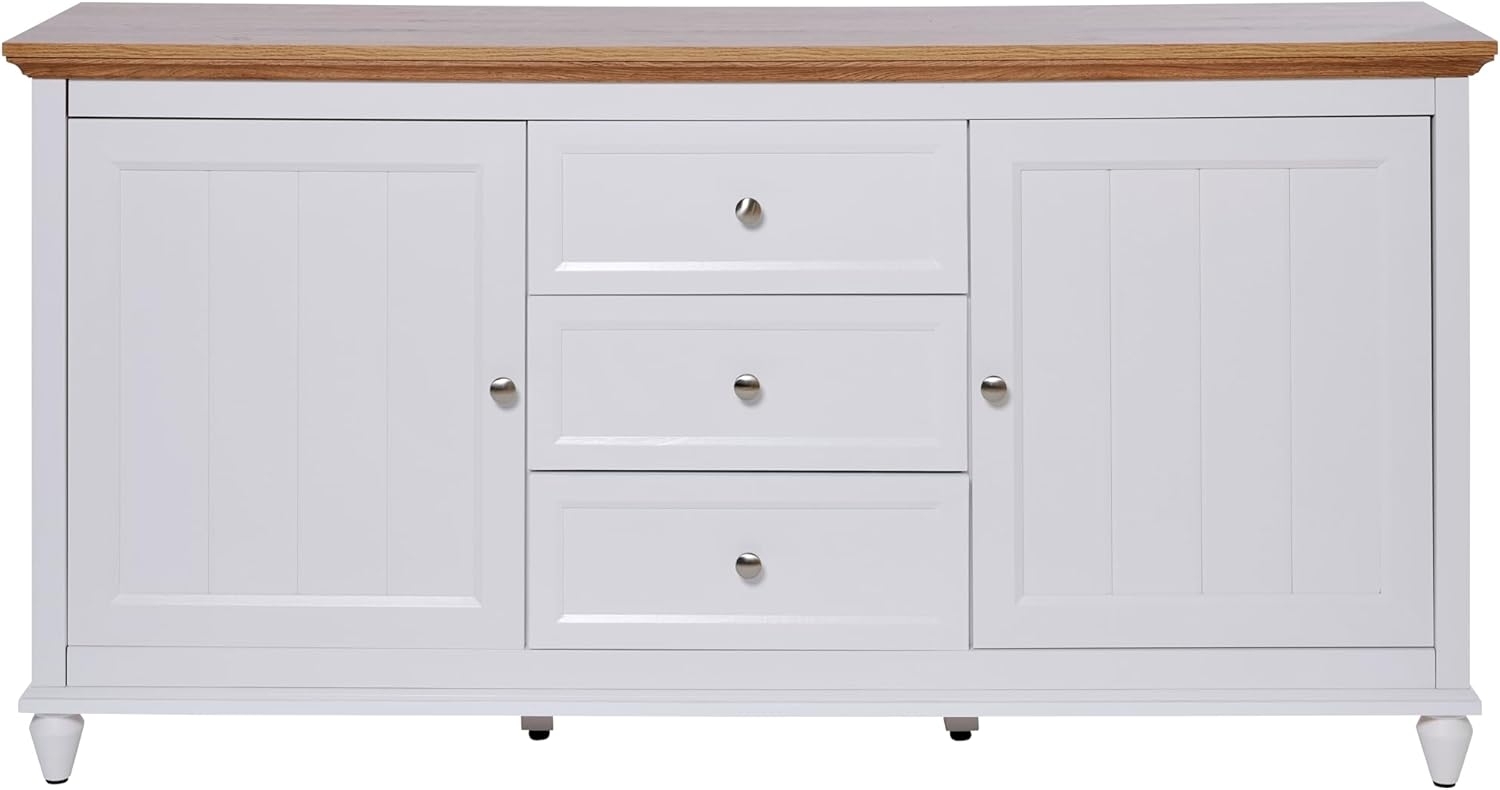 Jahnke Sideboard, Engineered Wood, Montana Eiche Nb./Weiss, One Size Bild 1