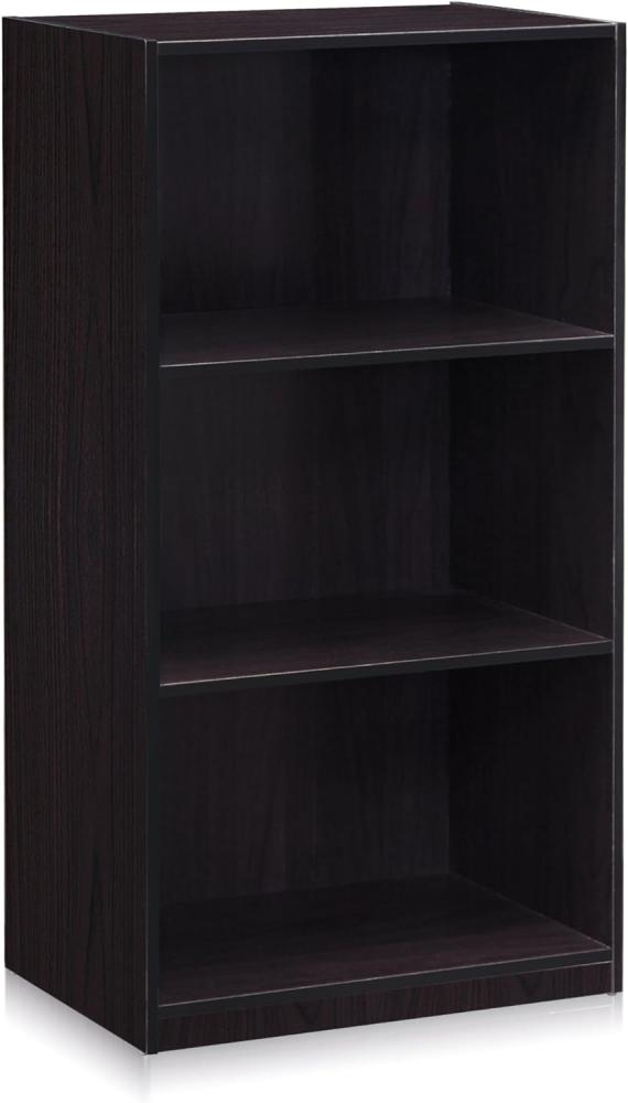 Furinno Basic Bücherregal mit 3 Fächern, Aufbewahrungsregal, holz, Dunkle Walnuss, 23. 5 x 55. 25 x 100. 33 cm Bild 1