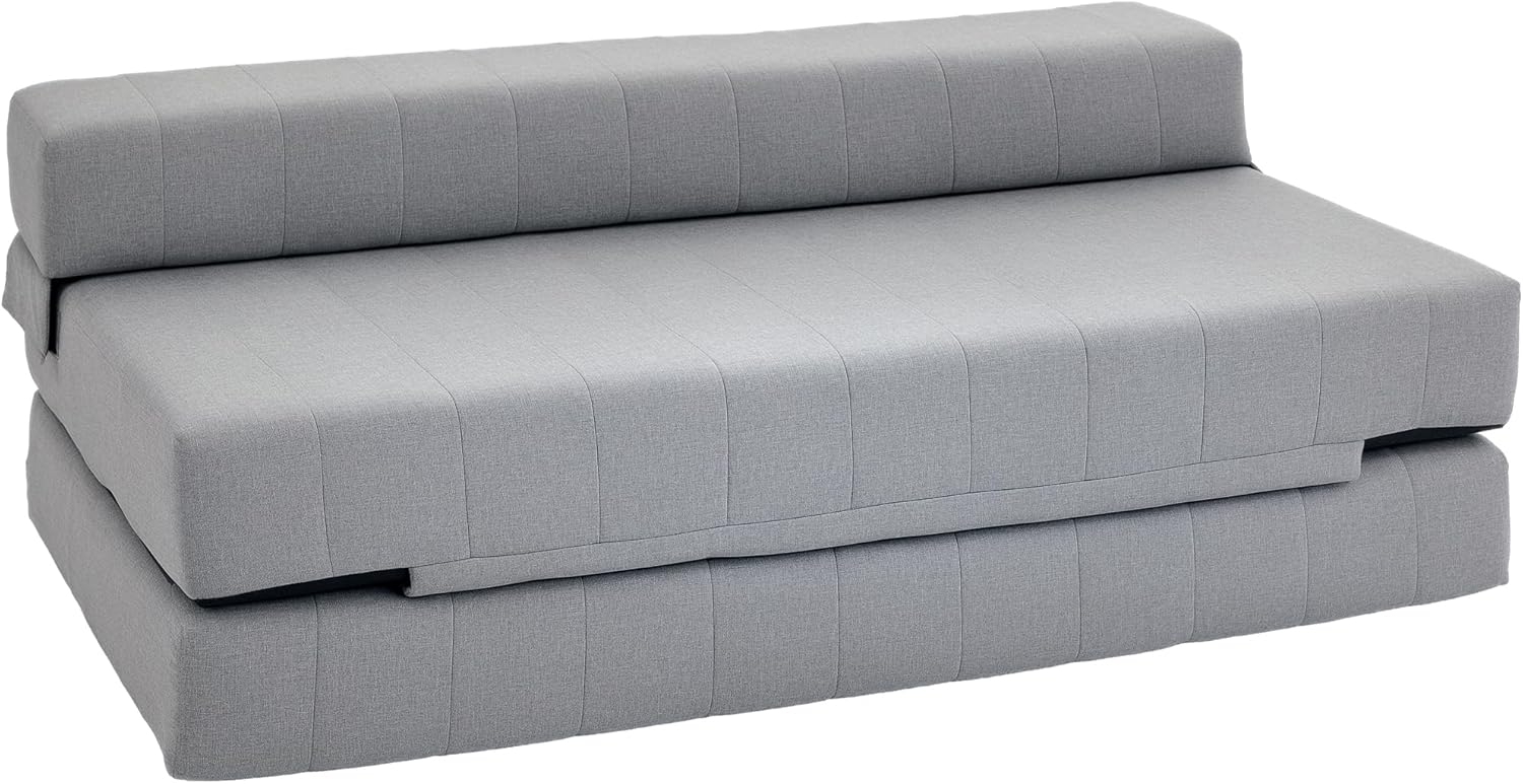 HOMCOM Relaxsessel 2-in-1 Klappbar Schlafsofa mit Leinenoptik (Sofabett, 1-St, Bodensofa), für Wohnzimmer, Schlafzimmer, Grau Bild 1