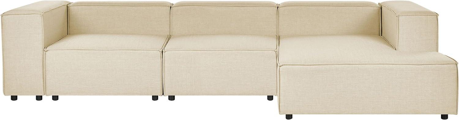 3-Sitzer Ecksofa 'APRIC', Beige, Leinen, ohne Ottomane, Links Bild 1