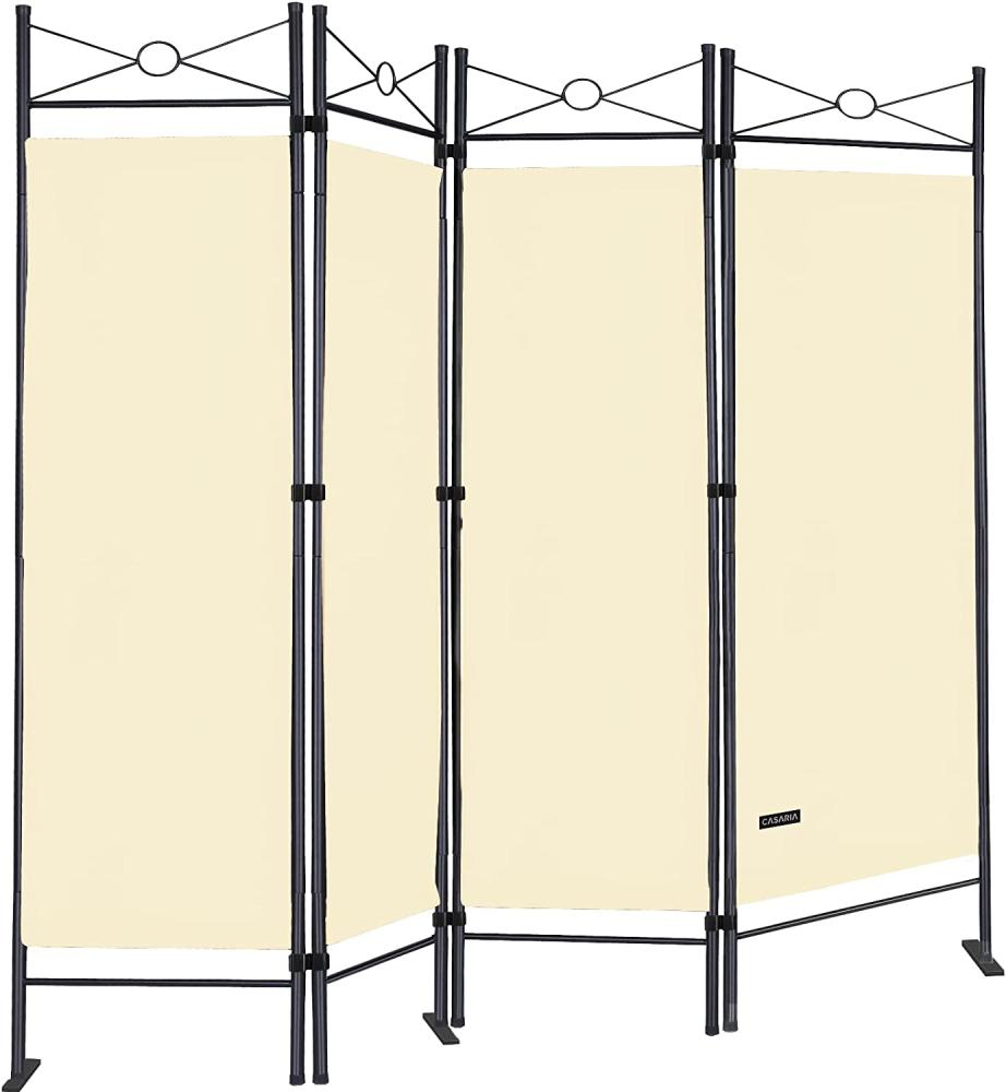 Casaria Paravent Raumteiler Sichtschutz Verstellbar 180x163cm Creme Bild 1