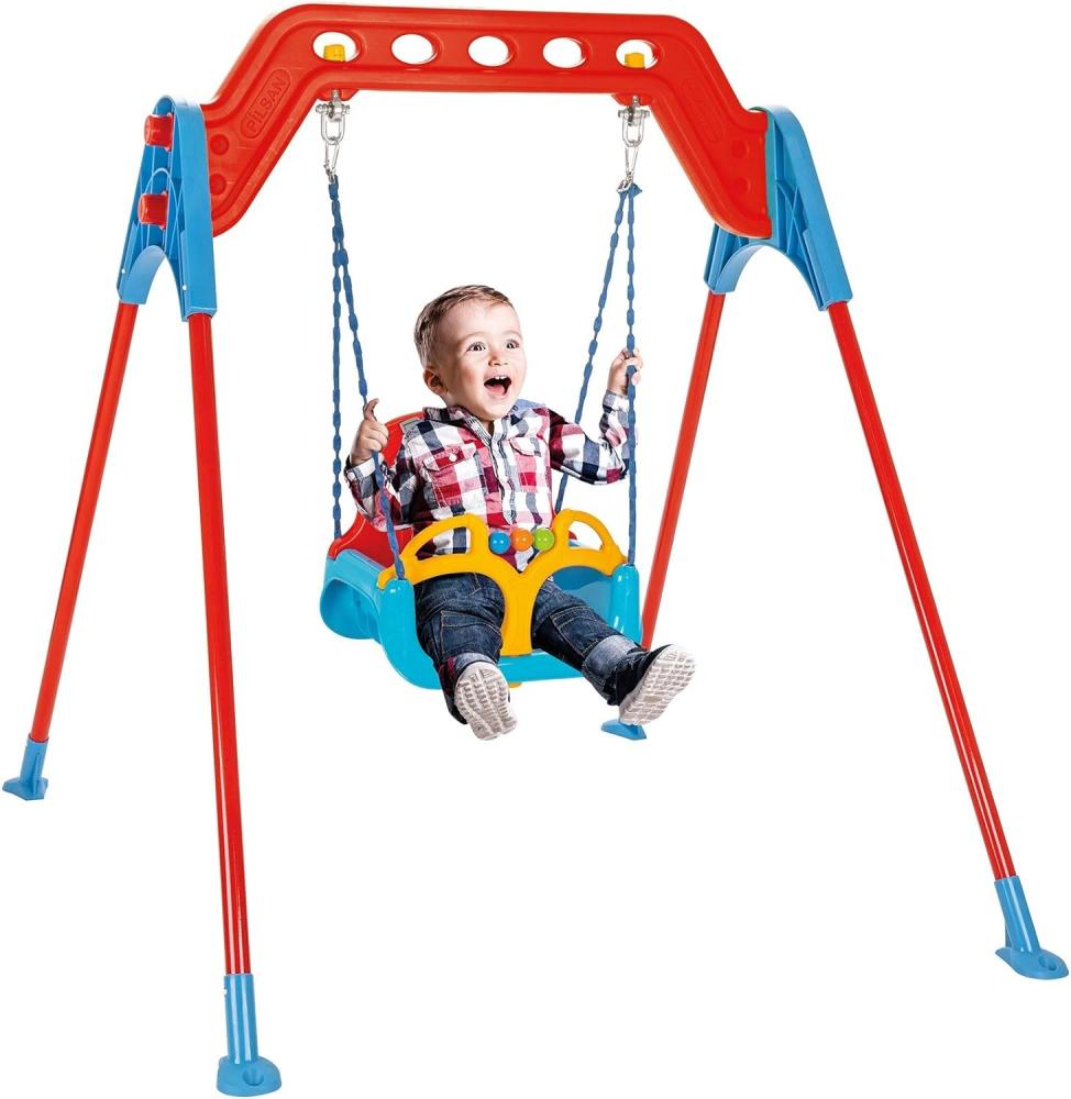 Pilsan Babyschaukel Swing 07968 mit Metallrahmen, Rückenlehne, abnehmbarer Bügel blau Bild 1