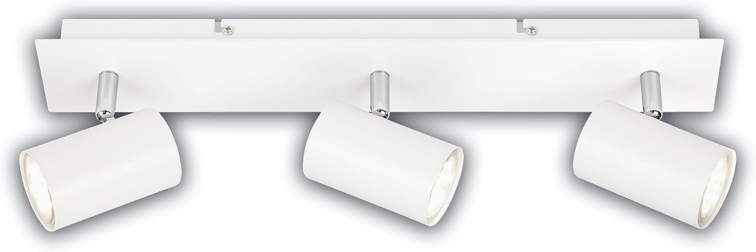 BRILONER - EEK A LED Deckenlampe schwenkbar, 3000K warmweiß, je 2W, je 450 Lumen, ca. 50.000h Licht, Deckenleuchte, Deckenstrahler, Wohnzimmerlampe, Schlafzimmerlampe, Küchenlampe, 45 cm, Weiß Bild 1