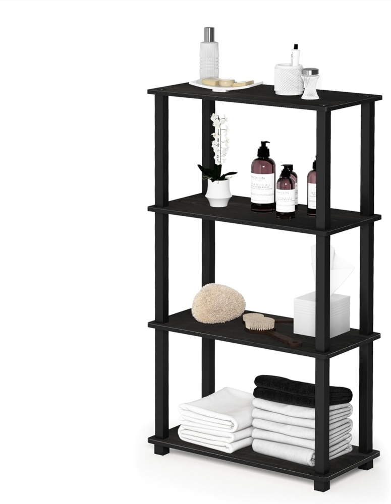 Furinno Mehrzweck-Regal mit 4 Ebenen, holz, Espresso/Schwarz, 29. 46x59. 94x109. 86 cm Bild 1