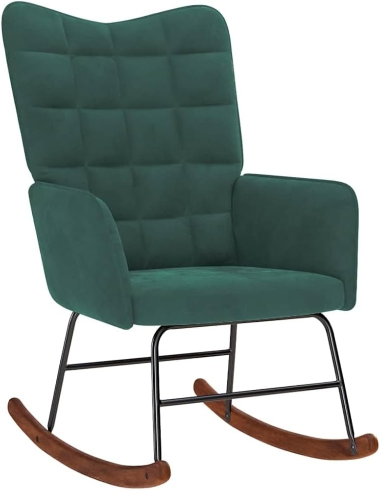 vidaXL Schaukelstuhl Dunkelgrün Samt 4016834 Bild 1