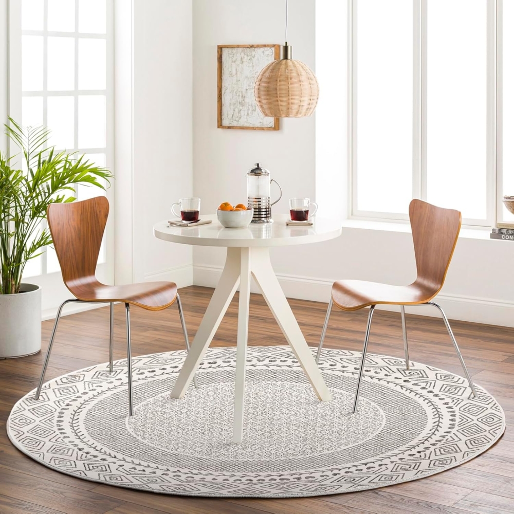 Livabliss Teppich MONACO, rund, Höhe: 14 mm, Skandinavischer Teppich, Kurzflor Boho-Wohnzimmerteppich Bild 1