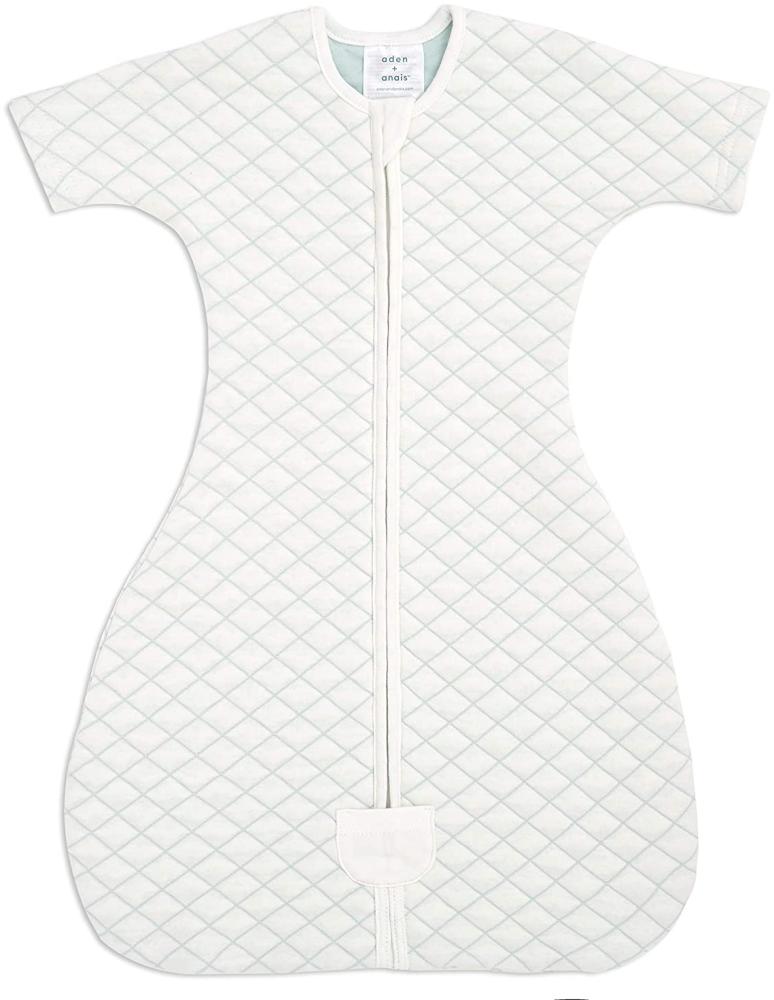 aden + anais Schlafsack mit Ärmeln für 3 Monate, cremefarben/minzfarbene Naht Bild 1