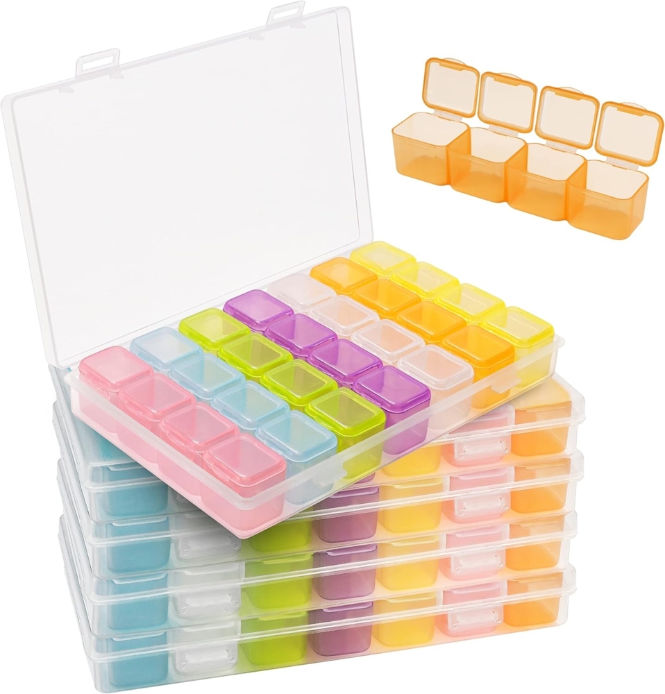 Belle Vous Aufbewahrungsbox Perlenbox (5er Pack) - 140 Stücke für die Aufbewahrung (5 St) Bild 1