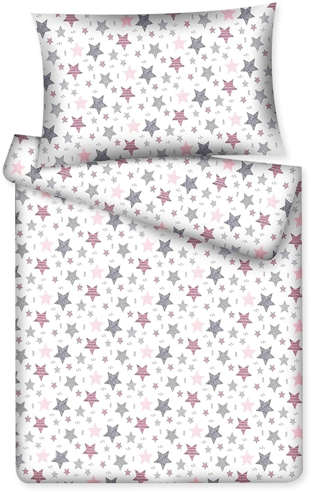 KiGATEX Kinderbettwäsche Stars Vario, 100% Baumwolle, 40x60 cm/100x135 cm Bild 1