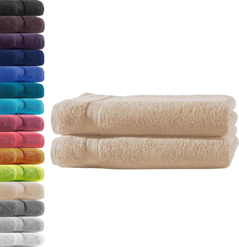 Hometex Premium Textiles Handtuch in Premium Qualität 500 g/m², Feinster Frottier-Stoff 100% Baumwolle, 2x Duschtuch, weich, saugfähig, extra schwer & flauschig - TEST BILD TOP MARKE 2025 Bild 1