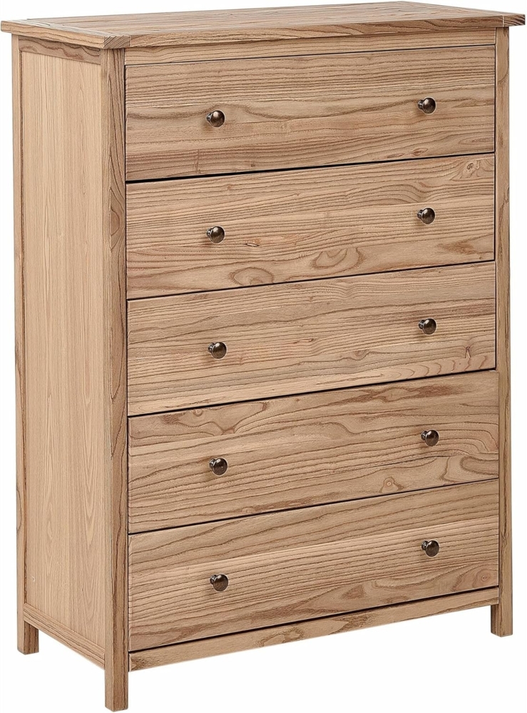 Kommode heller Holzfarbton 5 Schubladen 85 cm SALTON Bild 1